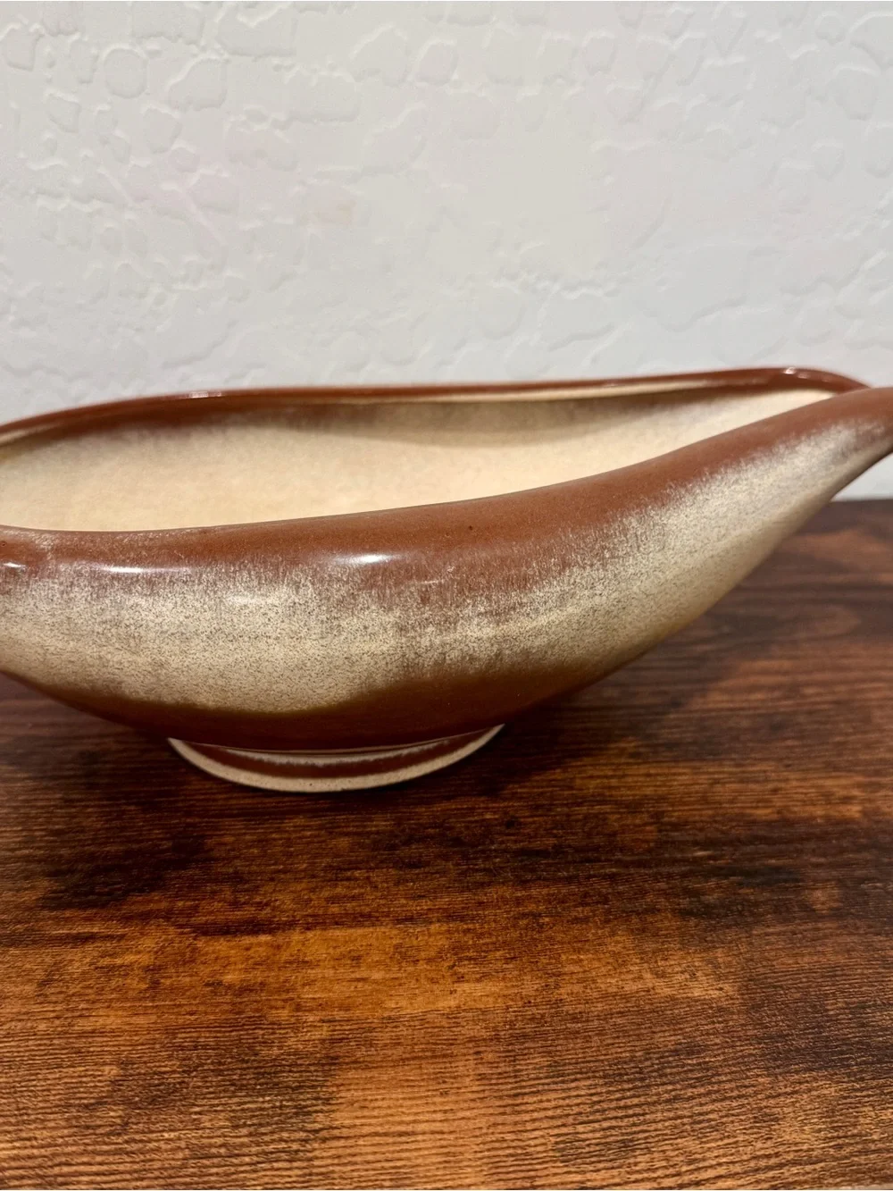 Vintage Frankoma Pottery MCM Bowl #214 Yellow Desert Gold Freeform Artsy Ceramic